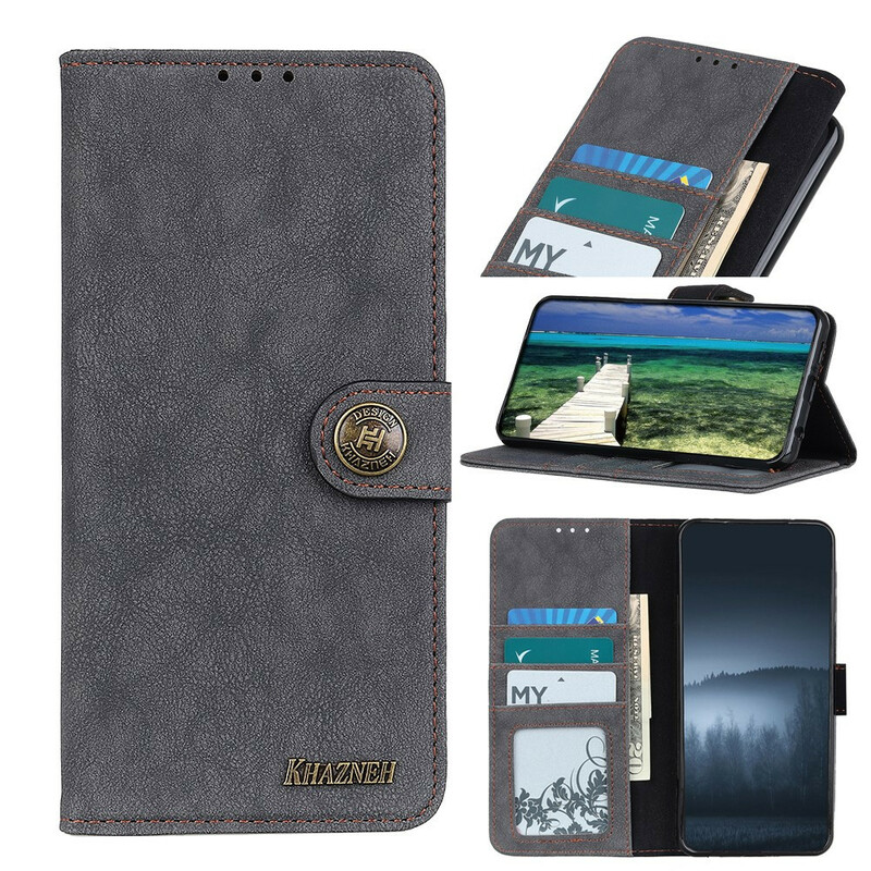 Housse iPhone 13 Pro Simili Cuir Fendu Rétro KHAZNEH Housse iPhone 13 Pro Simili Cuir Fendu Rétro KHAZNEH