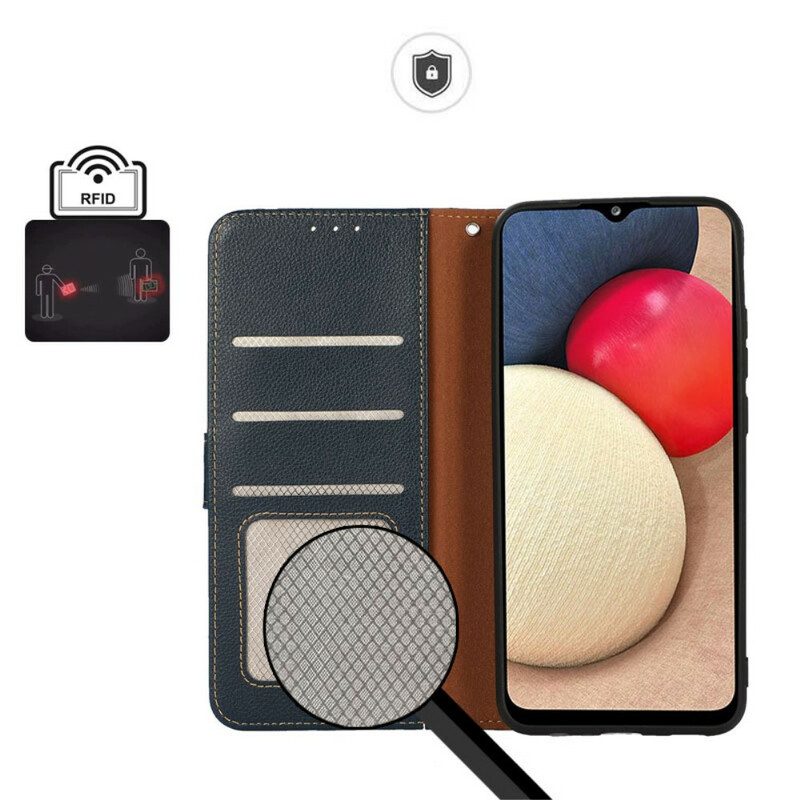 Housse iPhone 13 Pro Style Litchi RFID KHAZNEH