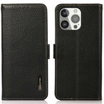 Housse iPhone 13 Pro Cuir Litchi RFID KHAZNEH Housse iPhone 13 Pro Cuir Litchi RFID KHAZNEH