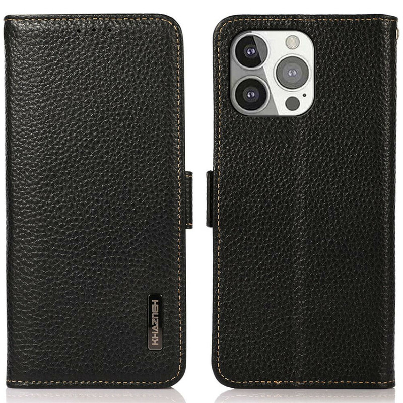 Housse iPhone 13 Pro Cuir Litchi RFID KHAZNEH Housse iPhone 13 Pro Cuir Litchi RFID KHAZNEH