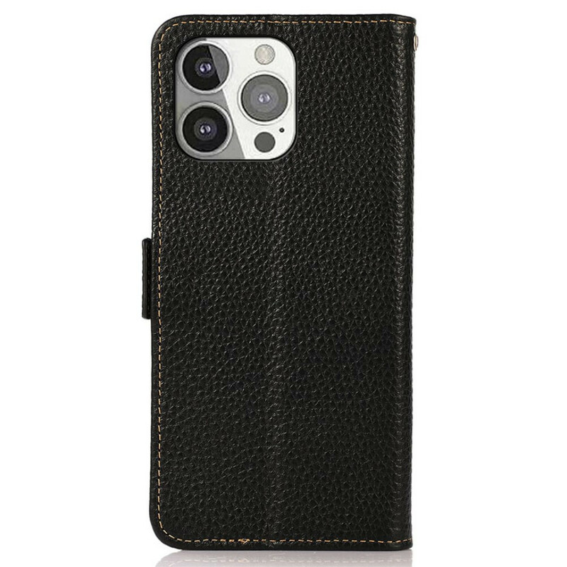 Housse iPhone 13 Pro Cuir Litchi RFID KHAZNEH Housse iPhone 13 Pro Cuir Litchi RFID KHAZNEH