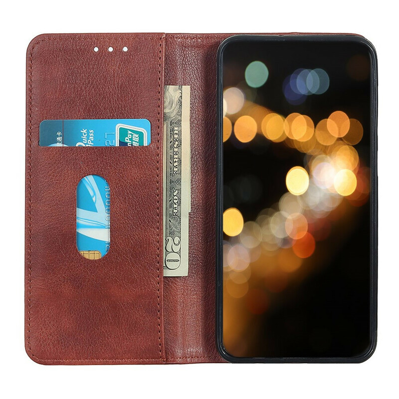 Flip Cover iPhone 13 Pro Cuir Litchi Fendu Flip Cover iPhone 13 Pro Cuir Litchi Fendu