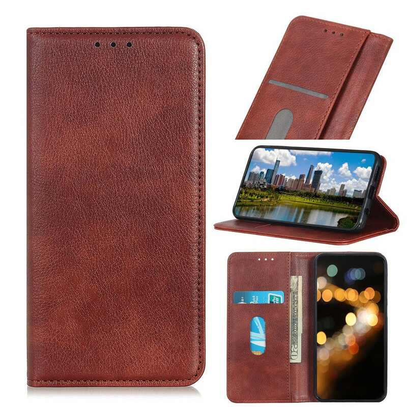 Flip Cover iPhone 13 Pro Cuir Litchi Fendu Flip Cover iPhone 13 Pro Cuir Litchi Fendu