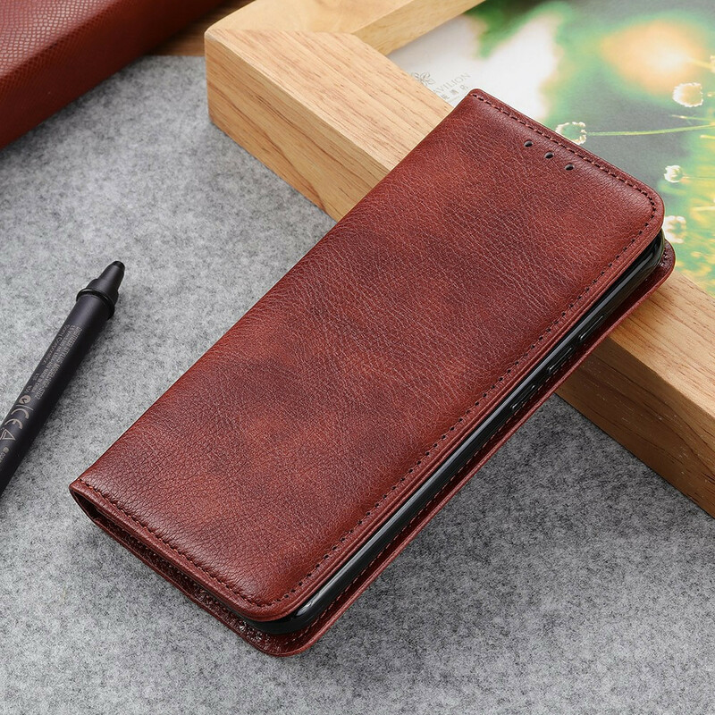 Flip Cover iPhone 13 Pro Cuir Litchi Fendu Flip Cover iPhone 13 Pro Cuir Litchi Fendu
