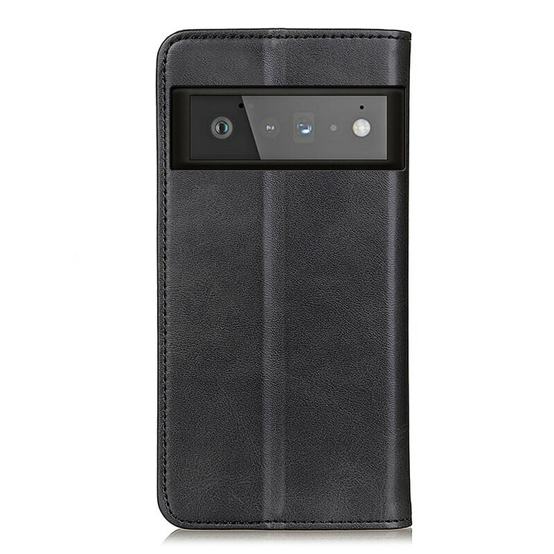 Flip Cover Google Pixel 6 Pro Cuir Fendu Mat Flip Cover Google Pixel 6 Pro Cuir Fendu Mat