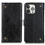 Housse iPhone 13 Pro Style Cuir Nappa Rivets Vintage Housse iPhone 13 Pro Style Cuir Nappa Rivets Vintage