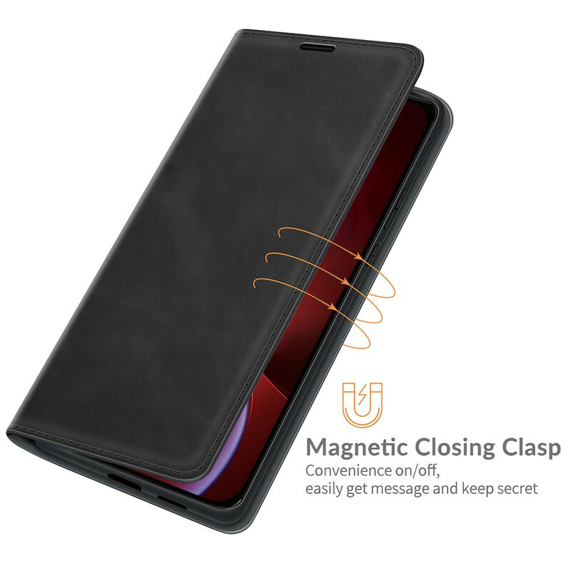 Flip Cover iPhone 13 Pro Effet Cuir Douceur Soie Flip Cover iPhone 13 Pro Effet Cuir Douceur Soie