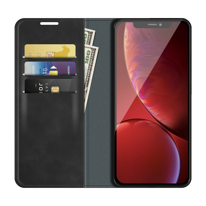 Flip Cover iPhone 13 Pro Effet Cuir Douceur Soie Flip Cover iPhone 13 Pro Effet Cuir Douceur Soie