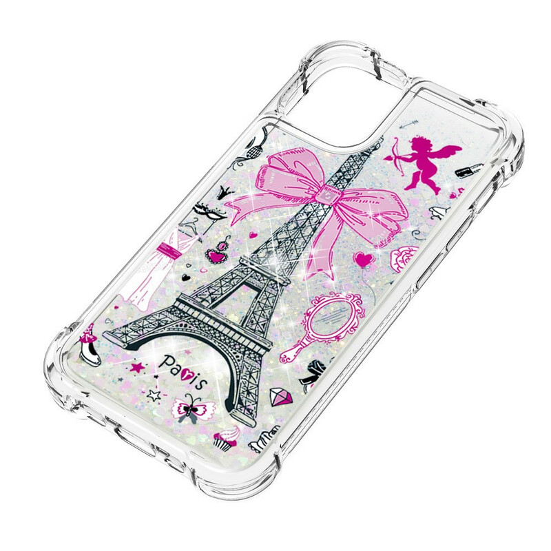 Coque iPhone 13 Pro La Tour Eiffel Paillettes Coque iPhone 13 Pro La Tour Eiffel Paillettes