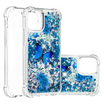 Coque iPhone 13 Pro Papillons Bleus Paillettes Coque iPhone 13 Pro Papillons Bleus Paillettes