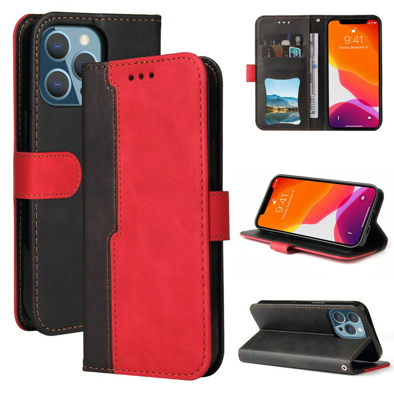 Housse iPhone 13 Pro Simili Cuir Bicolore Housse iPhone 13 Pro Simili Cuir Bicolore