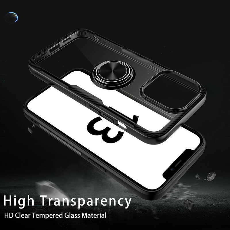 Coque iPhone 13 Pro Fibre Carbone Anneau Métallique Coque iPhone 13 Pro Fibre Carbone Anneau Métallique