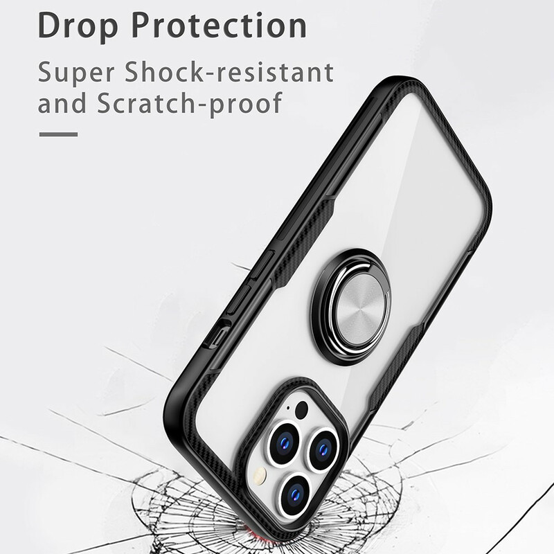 Coque iPhone 13 Pro Fibre Carbone Anneau Métallique Coque iPhone 13 Pro Fibre Carbone Anneau Métallique