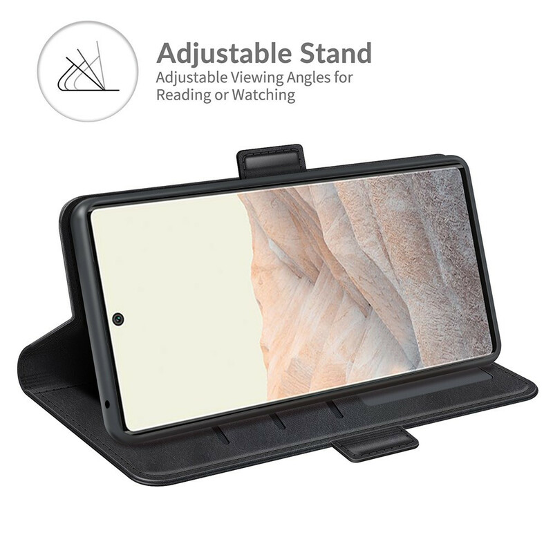 Housse Google Pixel 6 Pro Rabat Double Classique Housse Google Pixel 6 Pro Rabat Double Classique