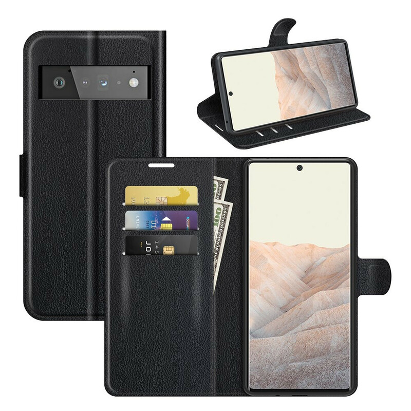Housse Google Pixel 6 Pro Simili Cuir Litchi Classique Housse Google Pixel 6 Pro Simili Cuir Litchi Classique