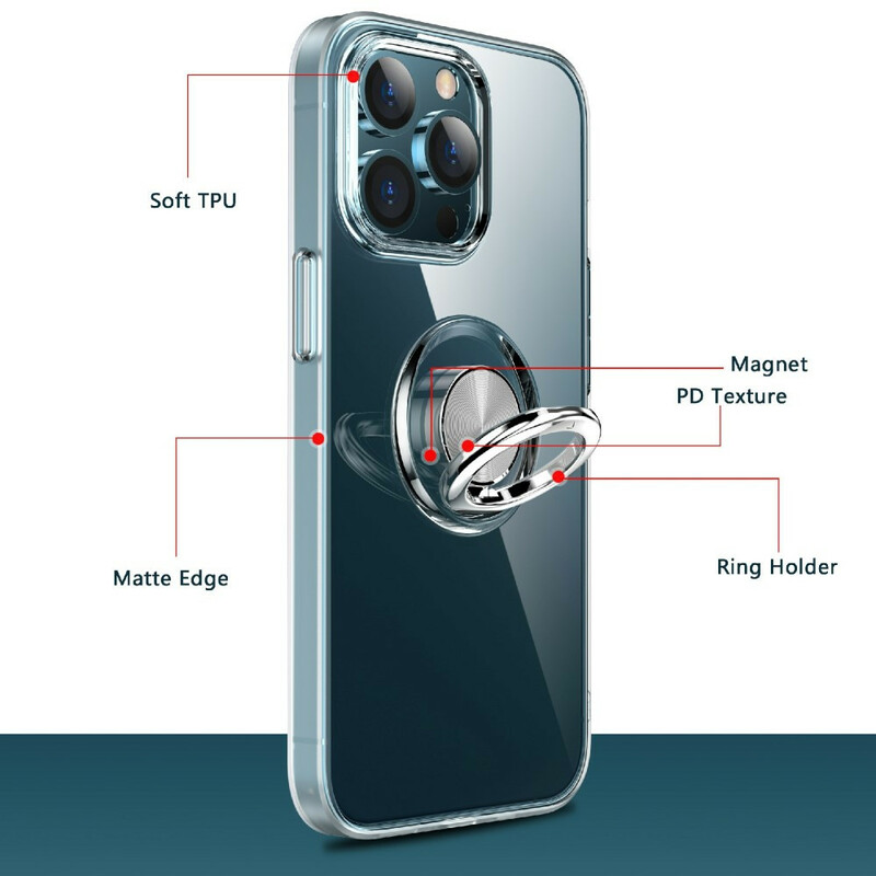 Coque iPhone 13 Pro Transparente avec Anneau-Support Coque iPhone 13 Pro Transparente avec Anneau-Support