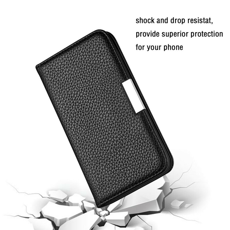 Flip Cover iPhone 13 Pro Simili Cuir Litchi Ultra Chic