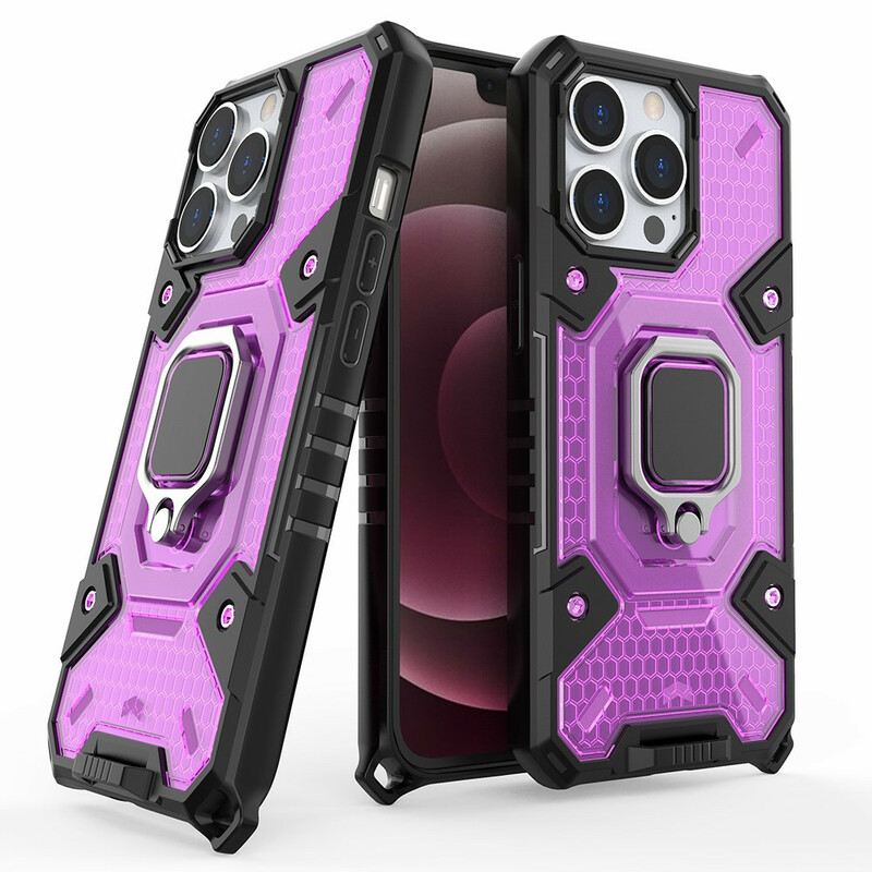 Coque iPhone 13 Pro Nid d'Abeille avec Anneau Coque iPhone 13 Pro Nid d'Abeille avec Anneau