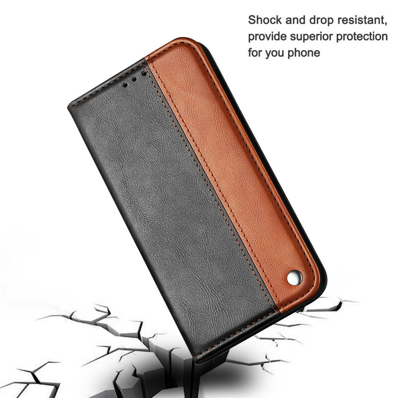 Flip Cover iPhone 13 Pro Bicolore Effet Cuir Flip Cover iPhone 13 Pro Bicolore Effet Cuir