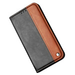 Flip Cover iPhone 13 Pro Bicolore Effet Cuir