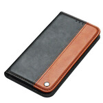 Flip Cover iPhone 13 Pro Bicolore Effet Cuir