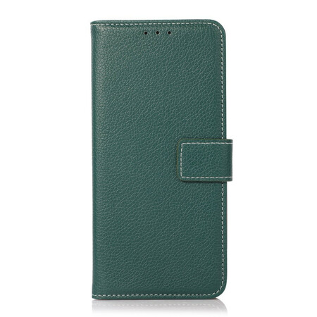 Housse iPhone 13 Pro Effet Cuir Litchi Coutures