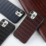 Coque iPhone 13 Pro Véritable Cuir Texture Crocodile