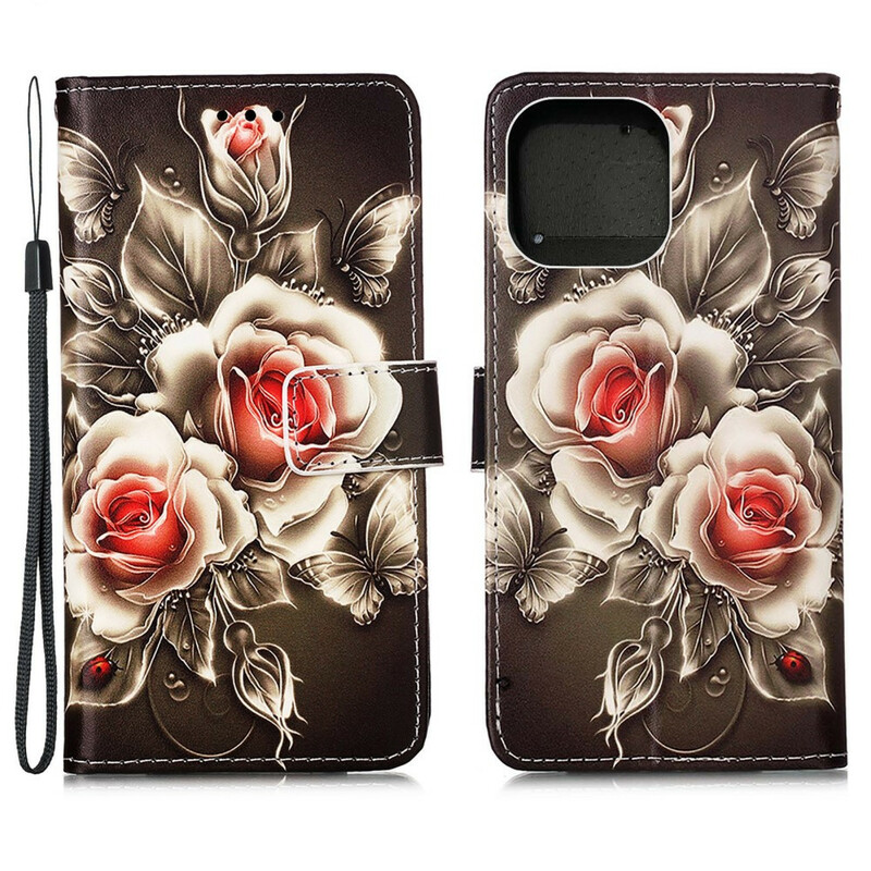 Housse iPhone 13 Pro Max Roses Dorées Housse iPhone 13 Pro Max Roses Dorées