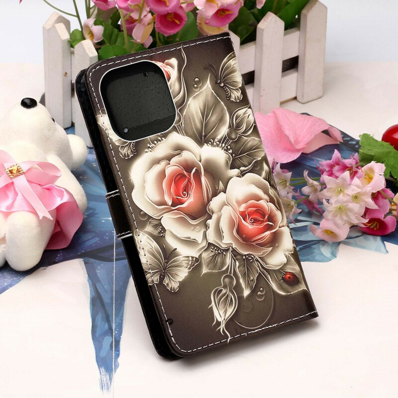 Housse iPhone 13 Pro Max Roses Dorées Housse iPhone 13 Pro Max Roses Dorées