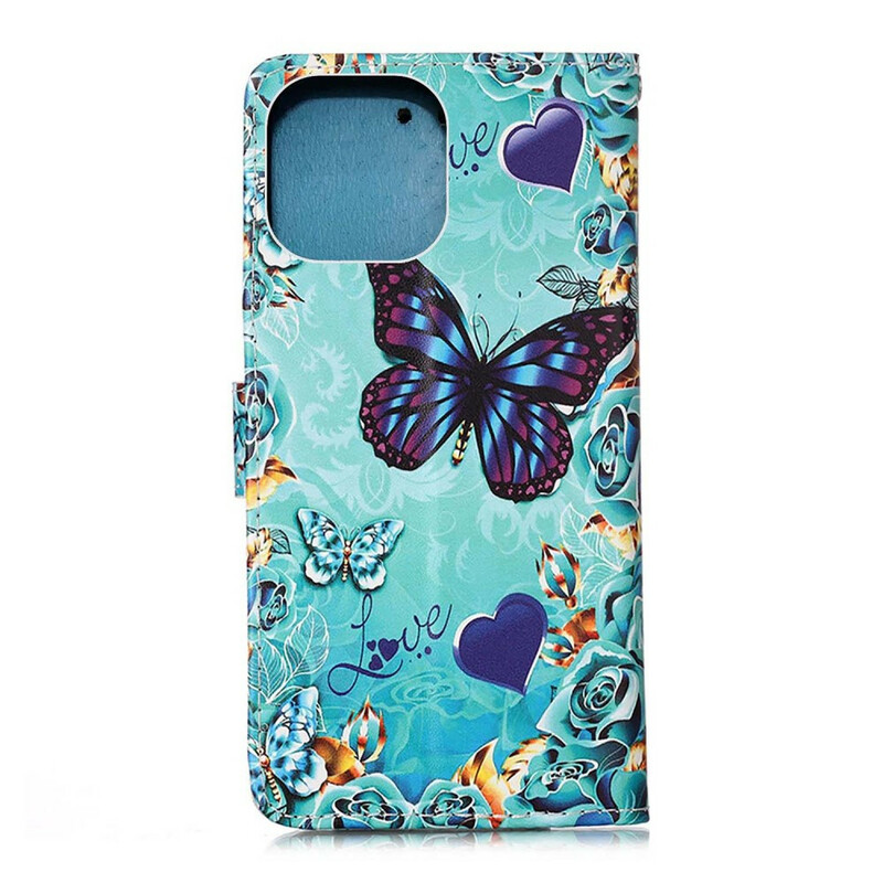 Housse iPhone 13 Pro Max Love Butterflies à Lanière Housse iPhone 13 Pro Max Love Butterflies à Lanière