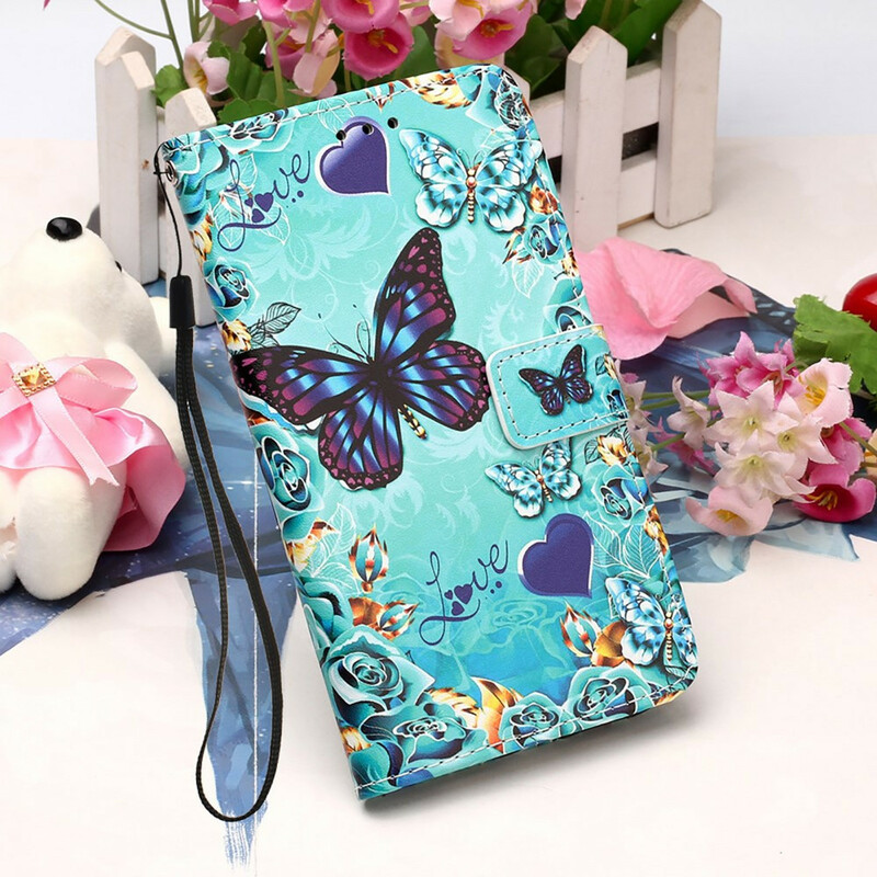 Housse iPhone 13 Pro Max Love Butterflies à Lanière Housse iPhone 13 Pro Max Love Butterflies à Lanière