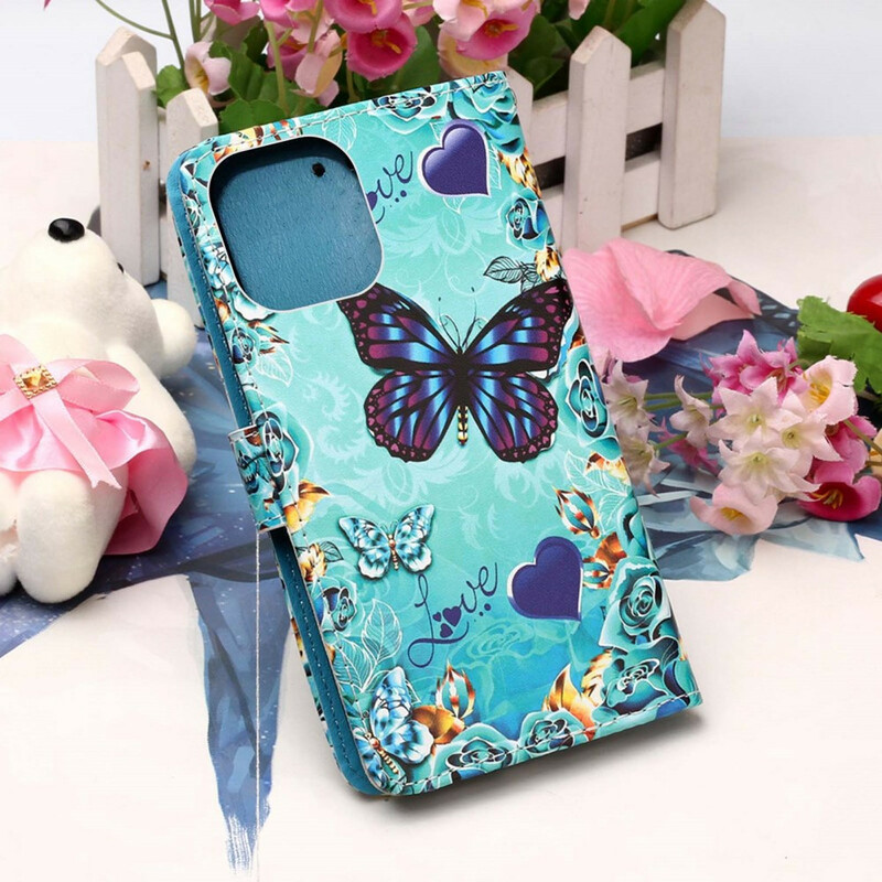 Housse iPhone 13 Pro Max Love Butterflies à Lanière Housse iPhone 13 Pro Max Love Butterflies à Lanière