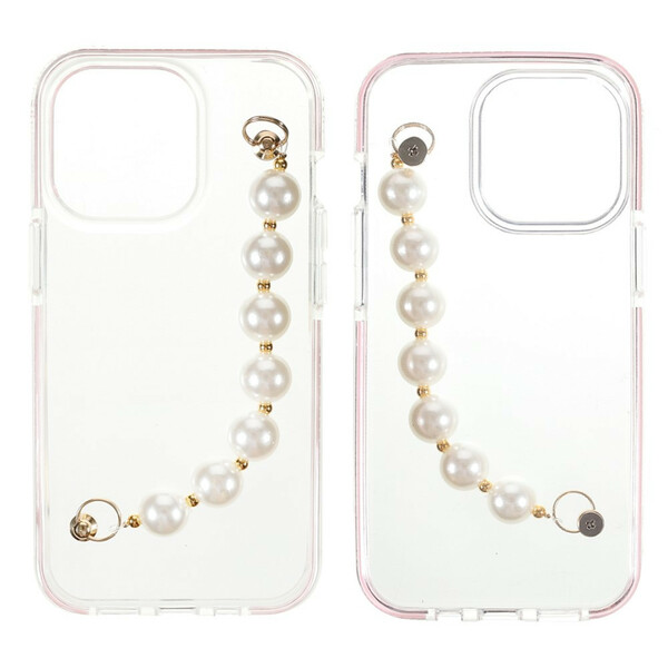 Coque iPhone 13 Pro Silicone Bracelet Perles