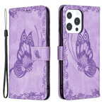 Housse iPhone 13 Pro Papillon Baroque à Lanière