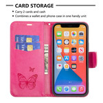 Housse iPhone 13 Pro Papillons Imprimés à Lanière