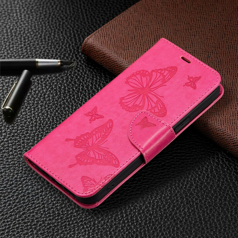 Housse iPhone 13 Pro Papillons Imprimés à Lanière