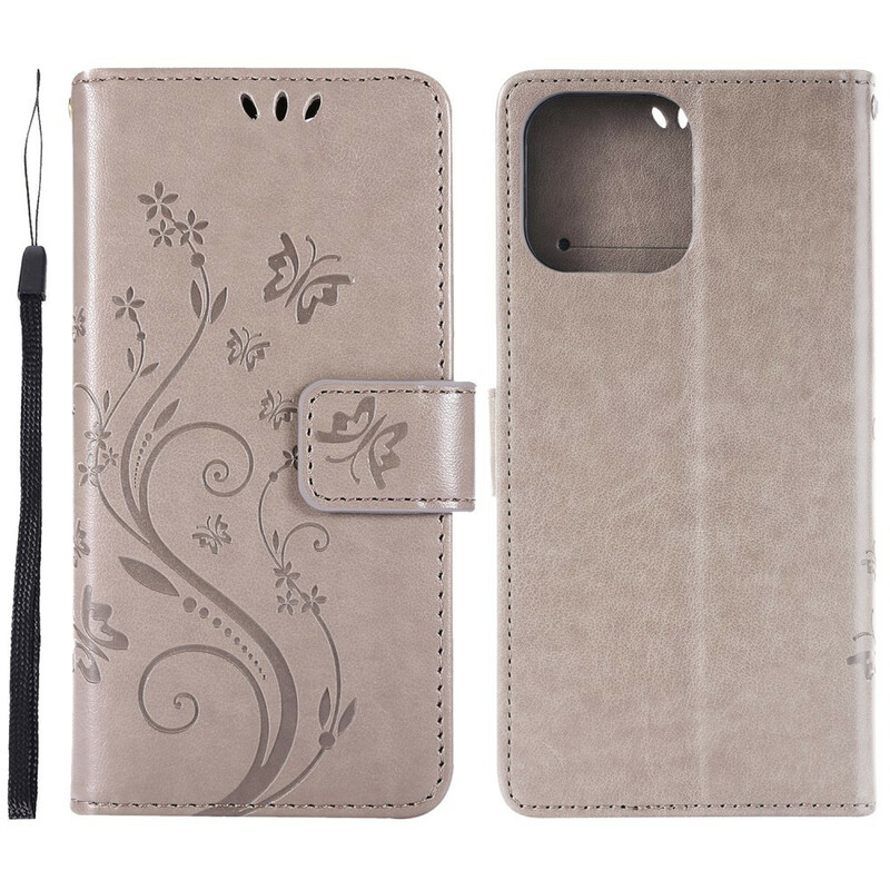Housse iPhone 13 Pro Fleurs Graphiques à Lanière Housse iPhone 13 Pro Fleurs Graphiques à Lanière