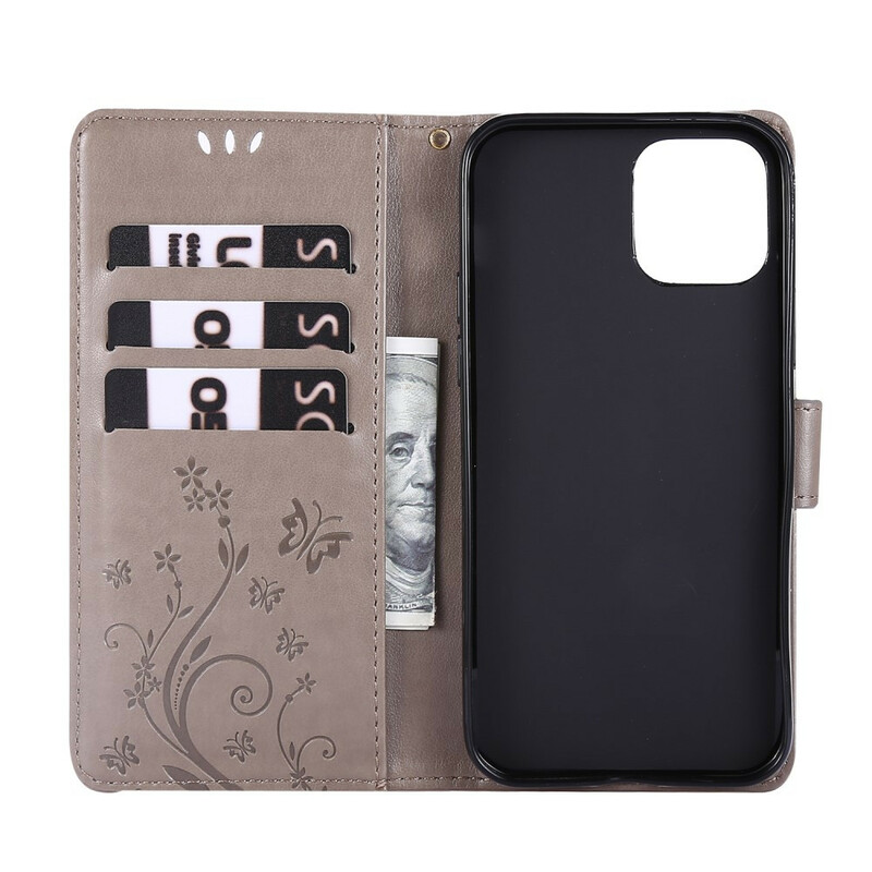 Housse iPhone 13 Pro Fleurs Graphiques à Lanière Housse iPhone 13 Pro Fleurs Graphiques à Lanière