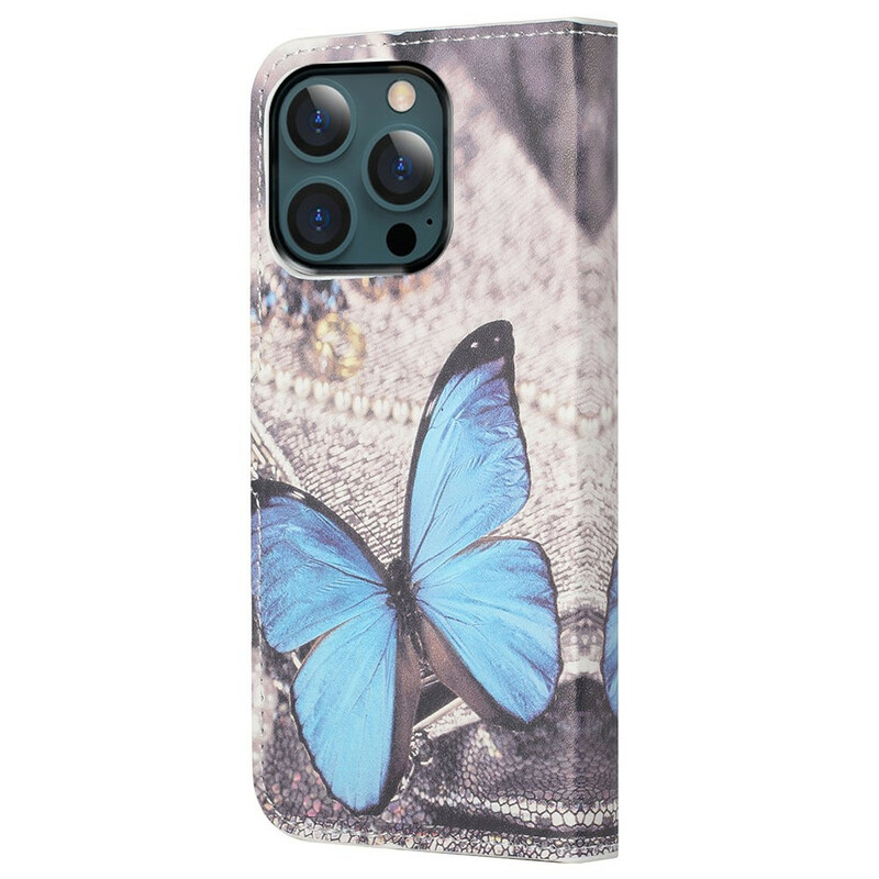 Housse iPhone 13 Pro Max Papillon Bleu Housse iPhone 13 Pro Max Papillon Bleu