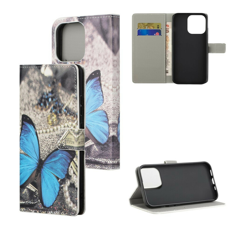 Housse iPhone 13 Pro Max Papillon Bleu Housse iPhone 13 Pro Max Papillon Bleu