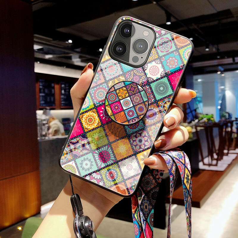 Coque iPhone 13 Pro Support Magnétique Patchwork Coque iPhone 13 Pro Support Magnétique Patchwork