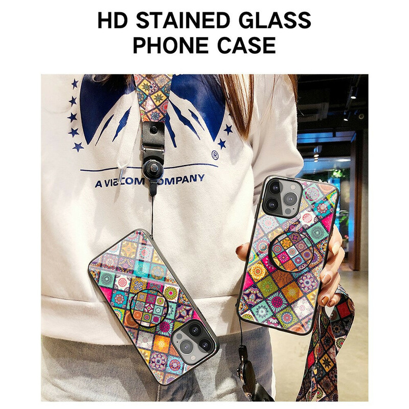 Coque iPhone 13 Pro Support Magnétique Patchwork Coque iPhone 13 Pro Support Magnétique Patchwork
