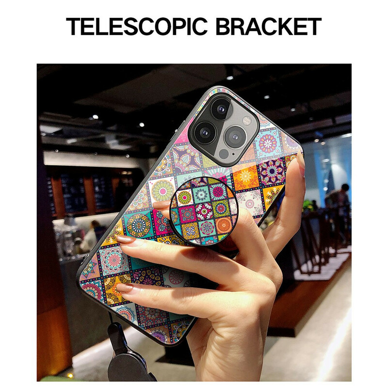 Coque iPhone 13 Pro Support Magnétique Patchwork Coque iPhone 13 Pro Support Magnétique Patchwork