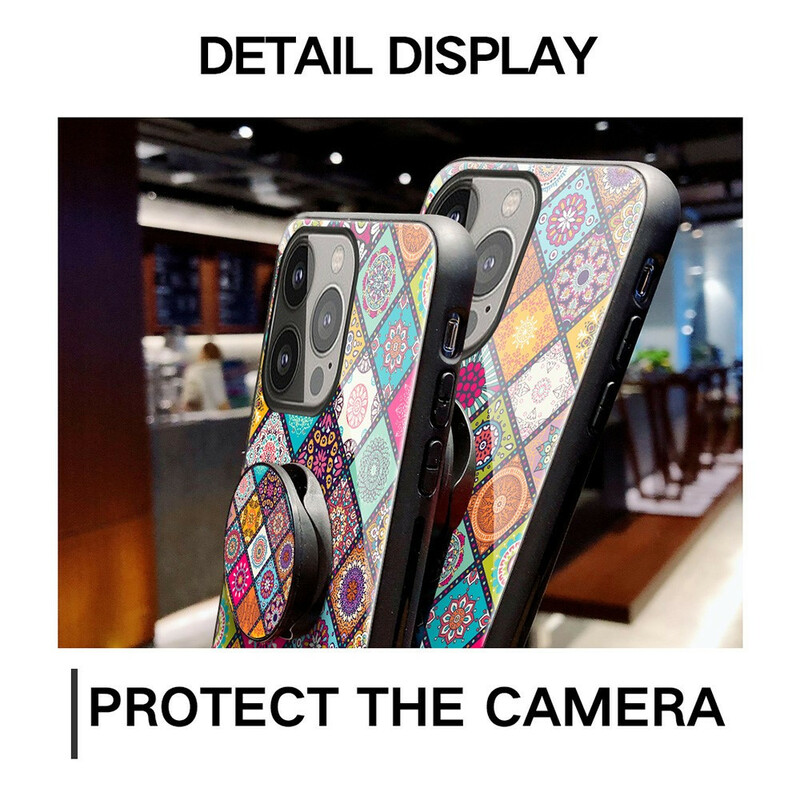 Coque iPhone 13 Pro Support Magnétique Patchwork Coque iPhone 13 Pro Support Magnétique Patchwork