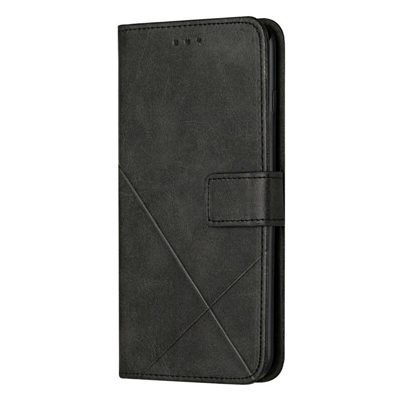 Housse iPhone 13 Pro Style Cuir Géométrique à Lanière Housse iPhone 13 Pro Style Cuir Géométrique à Lanière