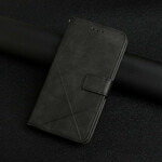 Housse iPhone 13 Pro Style Cuir Géométrique à Lanière Housse iPhone 13 Pro Style Cuir Géométrique à Lanière