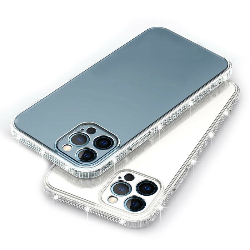 Coque iPhone 13 Pro Transparente Rebords Diamants Coque iPhone 13 Pro Transparente Rebords Diamants