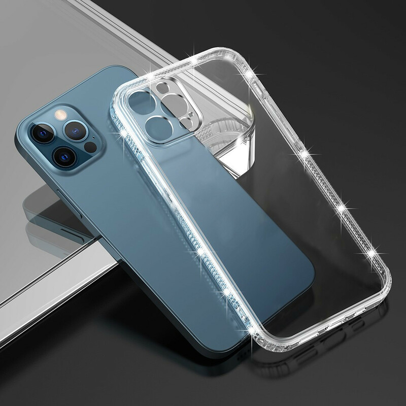 Coque iPhone 13 Pro Transparente Rebords Diamants Coque iPhone 13 Pro Transparente Rebords Diamants