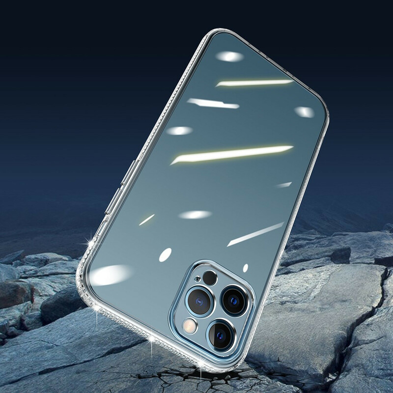 Coque iPhone 13 Pro Transparente Rebords Diamants Coque iPhone 13 Pro Transparente Rebords Diamants