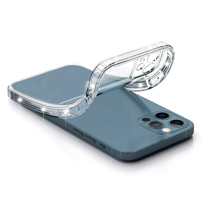Coque iPhone 13 Pro Transparente Rebords Diamants Coque iPhone 13 Pro Transparente Rebords Diamants